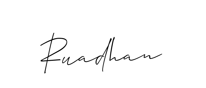 You should practise on your own different ways (Allison_Script) to write your name (Ruadhan) in signature. don't let someone else do it for you. Ruadhan signature style 2 images and pictures png