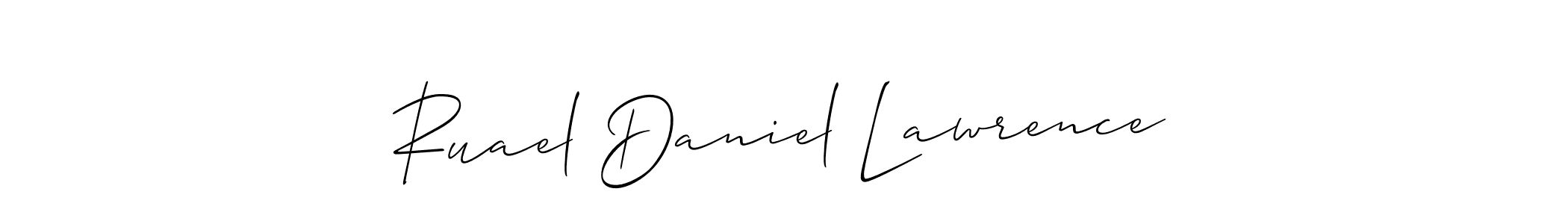 Make a beautiful signature design for name Ruael Daniel Lawrence. With this signature (Allison_Script) style, you can create a handwritten signature for free. Ruael Daniel Lawrence signature style 2 images and pictures png