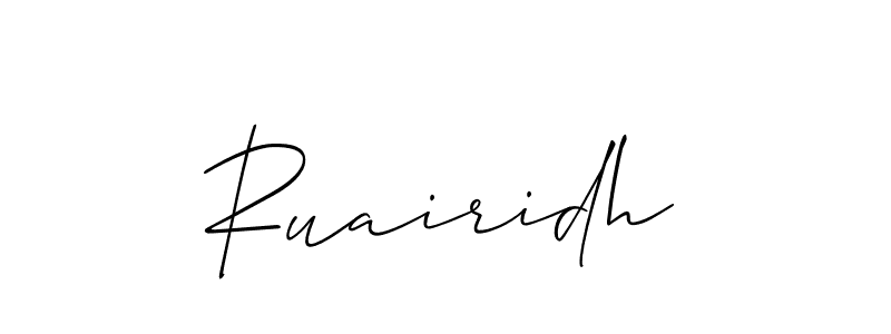 How to make Ruairidh signature? Allison_Script is a professional autograph style. Create handwritten signature for Ruairidh name. Ruairidh signature style 2 images and pictures png
