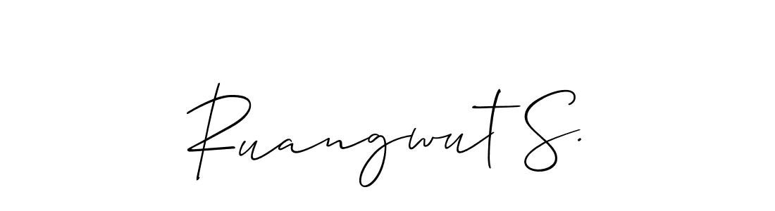 Also You can easily find your signature by using the search form. We will create Ruangwut S. name handwritten signature images for you free of cost using Allison_Script sign style. Ruangwut S. signature style 2 images and pictures png
