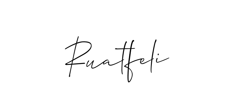 Use a signature maker to create a handwritten signature online. With this signature software, you can design (Allison_Script) your own signature for name Ruatfeli. Ruatfeli signature style 2 images and pictures png
