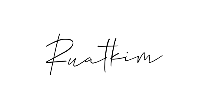 Also You can easily find your signature by using the search form. We will create Ruatkim name handwritten signature images for you free of cost using Allison_Script sign style. Ruatkim signature style 2 images and pictures png