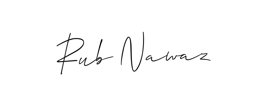 The best way (Allison_Script) to make a short signature is to pick only two or three words in your name. The name Rub Nawaz include a total of six letters. For converting this name. Rub Nawaz signature style 2 images and pictures png