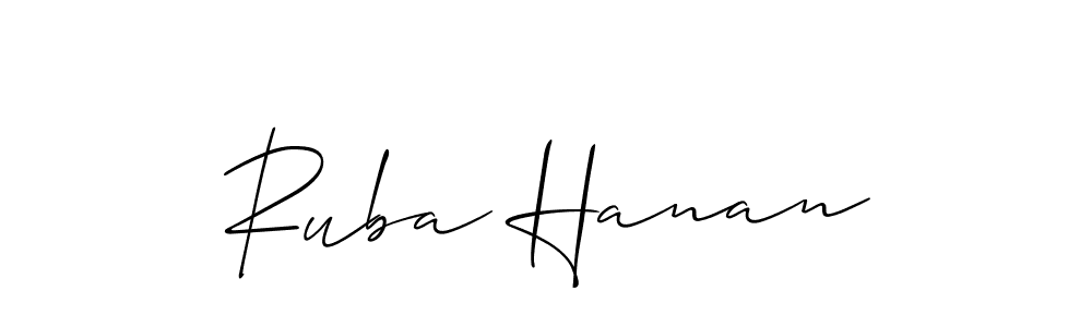 Also You can easily find your signature by using the search form. We will create Ruba Hanan name handwritten signature images for you free of cost using Allison_Script sign style. Ruba Hanan signature style 2 images and pictures png