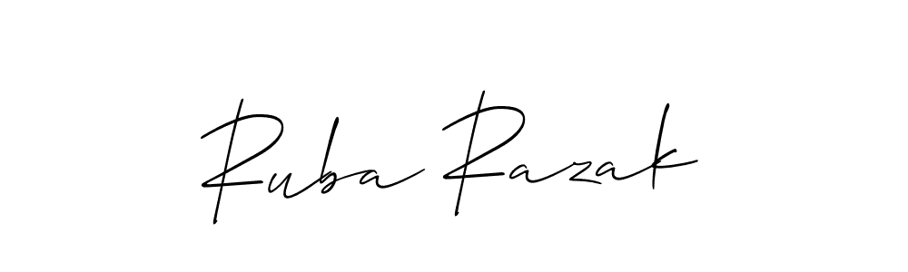 Make a beautiful signature design for name Ruba Razak. With this signature (Allison_Script) style, you can create a handwritten signature for free. Ruba Razak signature style 2 images and pictures png