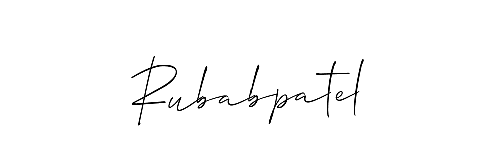 Also we have Rubabpatel name is the best signature style. Create professional handwritten signature collection using Allison_Script autograph style. Rubabpatel signature style 2 images and pictures png