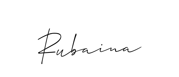 It looks lik you need a new signature style for name Rubaina. Design unique handwritten (Allison_Script) signature with our free signature maker in just a few clicks. Rubaina signature style 2 images and pictures png