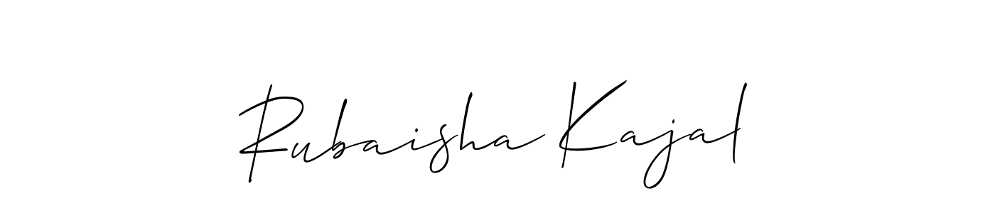 Create a beautiful signature design for name Rubaisha Kajal. With this signature (Allison_Script) fonts, you can make a handwritten signature for free. Rubaisha Kajal signature style 2 images and pictures png