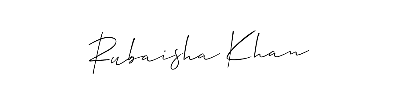 Also we have Rubaisha Khan name is the best signature style. Create professional handwritten signature collection using Allison_Script autograph style. Rubaisha Khan signature style 2 images and pictures png