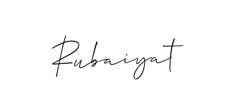 Create a beautiful signature design for name Rubaiyat. With this signature (Allison_Script) fonts, you can make a handwritten signature for free. Rubaiyat signature style 2 images and pictures png
