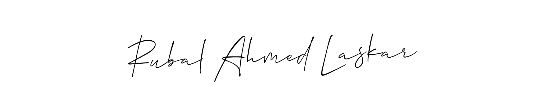 Rubal Ahmed Laskar stylish signature style. Best Handwritten Sign (Allison_Script) for my name. Handwritten Signature Collection Ideas for my name Rubal Ahmed Laskar. Rubal Ahmed Laskar signature style 2 images and pictures png