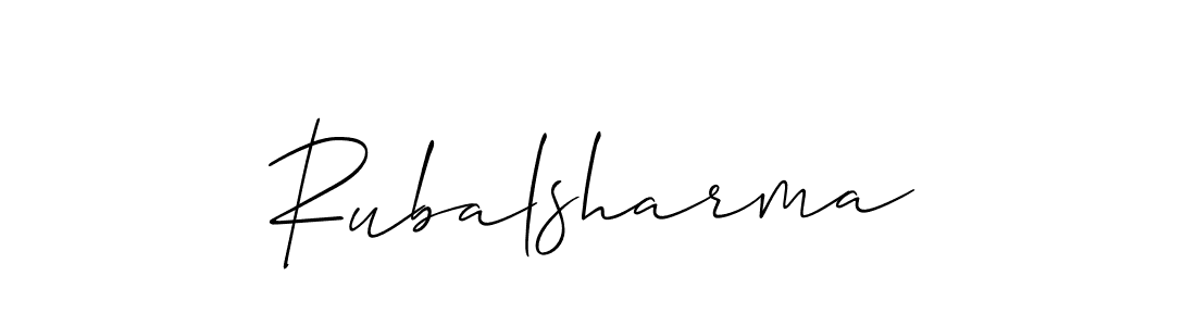 Create a beautiful signature design for name Rubalsharma. With this signature (Allison_Script) fonts, you can make a handwritten signature for free. Rubalsharma signature style 2 images and pictures png