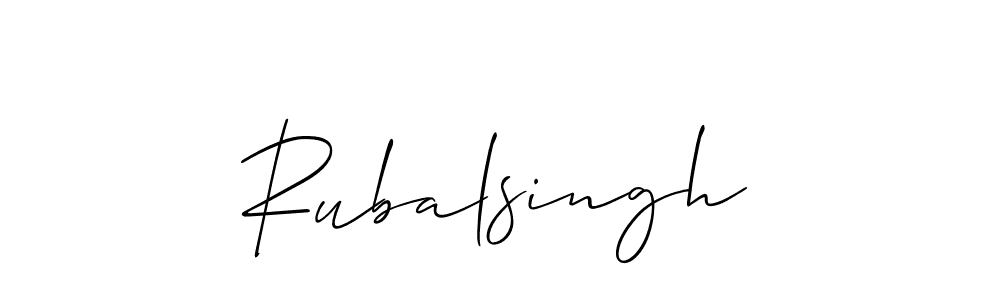 Design your own signature with our free online signature maker. With this signature software, you can create a handwritten (Allison_Script) signature for name Rubalsingh. Rubalsingh signature style 2 images and pictures png