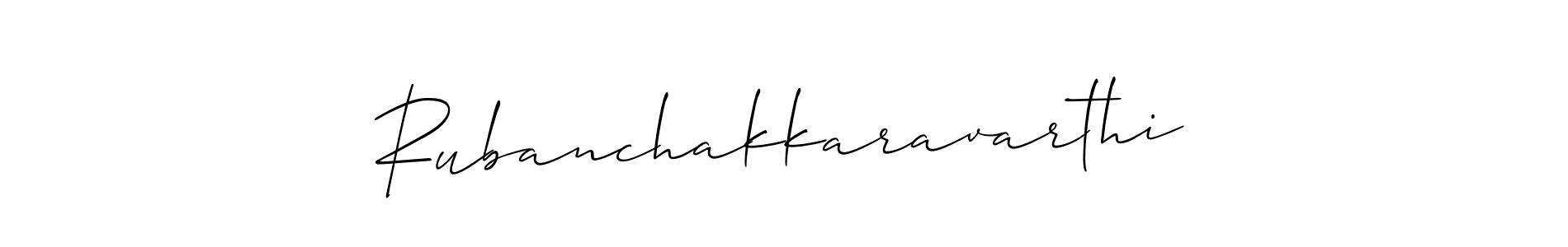 How to make Rubanchakkaravarthi name signature. Use Allison_Script style for creating short signs online. This is the latest handwritten sign. Rubanchakkaravarthi signature style 2 images and pictures png