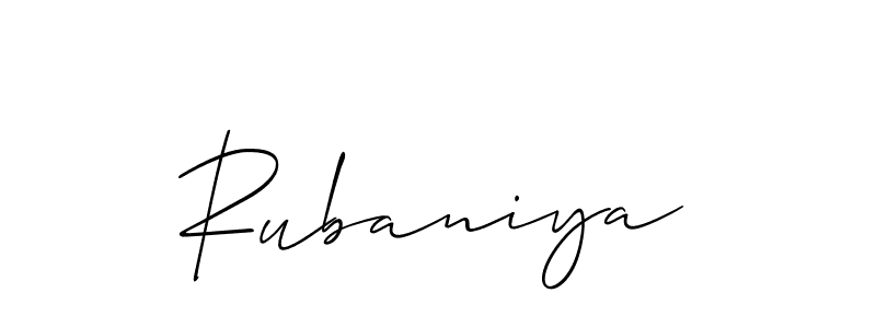 The best way (Allison_Script) to make a short signature is to pick only two or three words in your name. The name Rubaniya include a total of six letters. For converting this name. Rubaniya signature style 2 images and pictures png