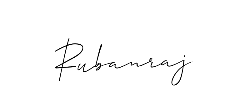 How to make Rubanraj name signature. Use Allison_Script style for creating short signs online. This is the latest handwritten sign. Rubanraj signature style 2 images and pictures png