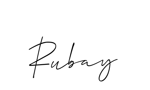 You should practise on your own different ways (Allison_Script) to write your name (Rubay) in signature. don't let someone else do it for you. Rubay signature style 2 images and pictures png