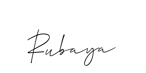 Allison_Script is a professional signature style that is perfect for those who want to add a touch of class to their signature. It is also a great choice for those who want to make their signature more unique. Get Rubaya name to fancy signature for free. Rubaya signature style 2 images and pictures png