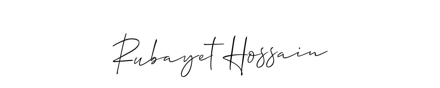 This is the best signature style for the Rubayet Hossain name. Also you like these signature font (Allison_Script). Mix name signature. Rubayet Hossain signature style 2 images and pictures png
