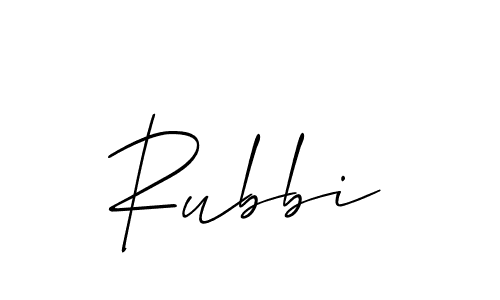 Design your own signature with our free online signature maker. With this signature software, you can create a handwritten (Allison_Script) signature for name Rubbi. Rubbi signature style 2 images and pictures png