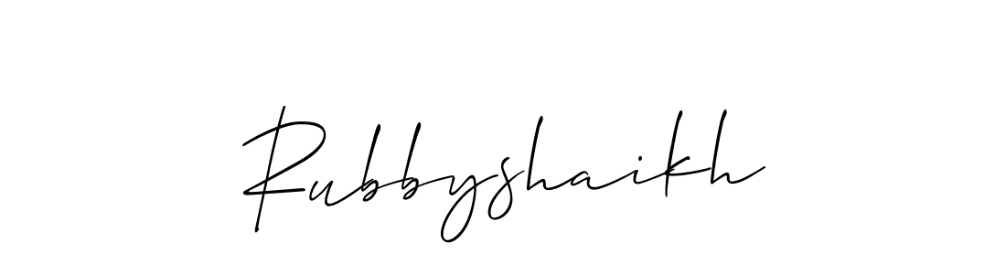 You should practise on your own different ways (Allison_Script) to write your name (Rubbyshaikh) in signature. don't let someone else do it for you. Rubbyshaikh signature style 2 images and pictures png