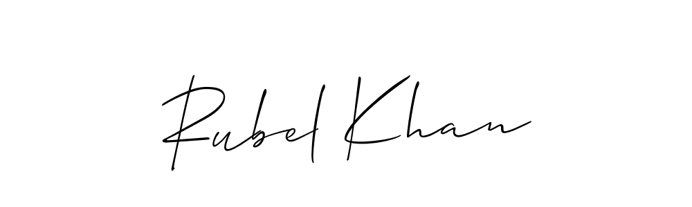 Use a signature maker to create a handwritten signature online. With this signature software, you can design (Allison_Script) your own signature for name Rubel Khan. Rubel Khan signature style 2 images and pictures png