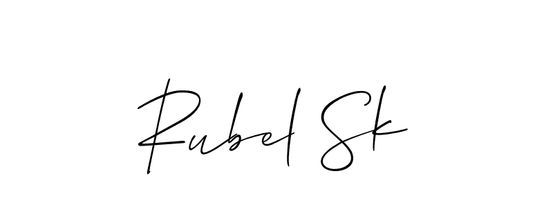 Make a beautiful signature design for name Rubel Sk. With this signature (Allison_Script) style, you can create a handwritten signature for free. Rubel Sk signature style 2 images and pictures png