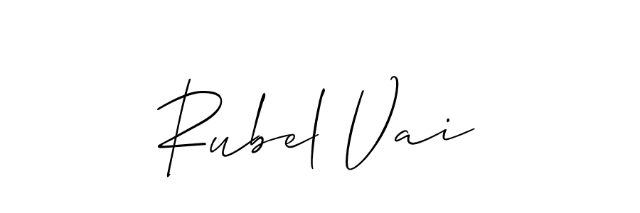 The best way (Allison_Script) to make a short signature is to pick only two or three words in your name. The name Rubel Vai include a total of six letters. For converting this name. Rubel Vai signature style 2 images and pictures png