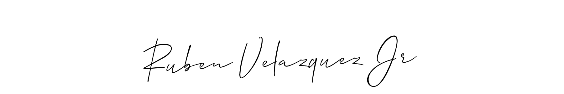 How to make Ruben Velazquez Jr name signature. Use Allison_Script style for creating short signs online. This is the latest handwritten sign. Ruben Velazquez Jr signature style 2 images and pictures png