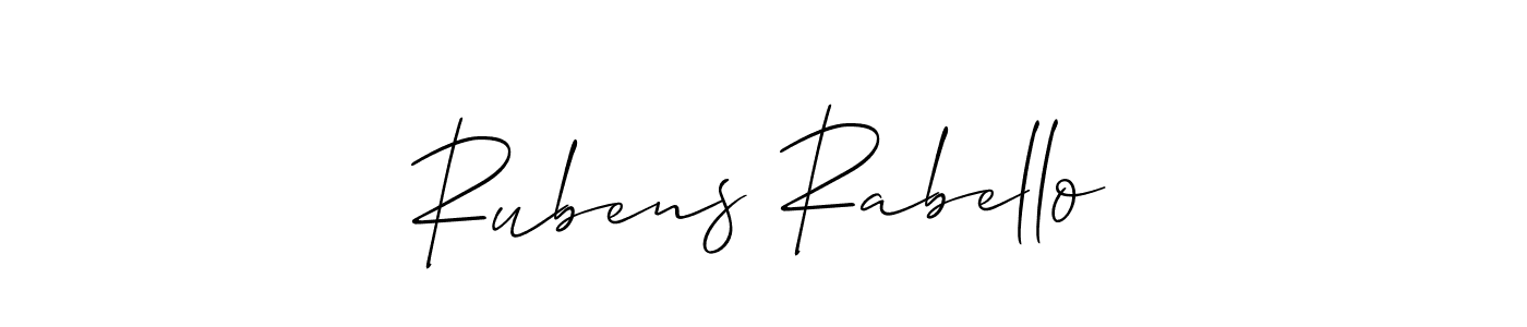 if you are searching for the best signature style for your name Rubens Rabello. so please give up your signature search. here we have designed multiple signature styles  using Allison_Script. Rubens Rabello signature style 2 images and pictures png