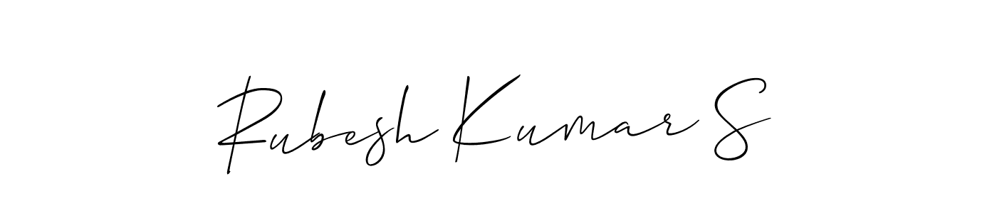 Make a beautiful signature design for name Rubesh Kumar S. With this signature (Allison_Script) style, you can create a handwritten signature for free. Rubesh Kumar S signature style 2 images and pictures png