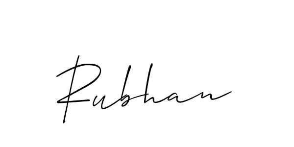 It looks lik you need a new signature style for name Rubhan. Design unique handwritten (Allison_Script) signature with our free signature maker in just a few clicks. Rubhan signature style 2 images and pictures png