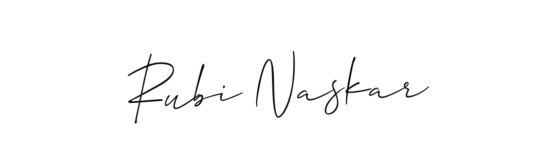 Allison_Script is a professional signature style that is perfect for those who want to add a touch of class to their signature. It is also a great choice for those who want to make their signature more unique. Get Rubi Naskar name to fancy signature for free. Rubi Naskar signature style 2 images and pictures png