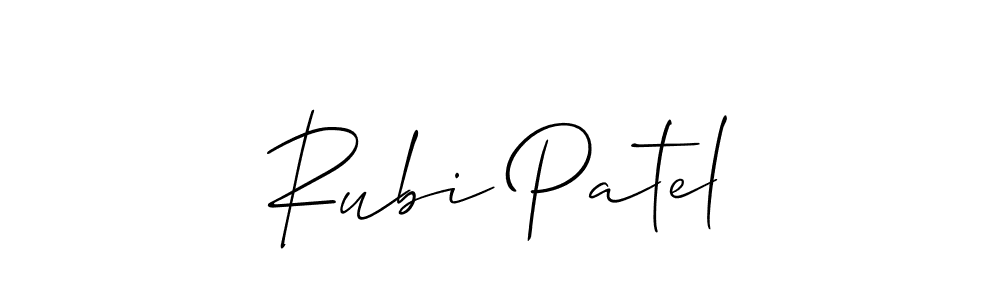 if you are searching for the best signature style for your name Rubi Patel. so please give up your signature search. here we have designed multiple signature styles  using Allison_Script. Rubi Patel signature style 2 images and pictures png