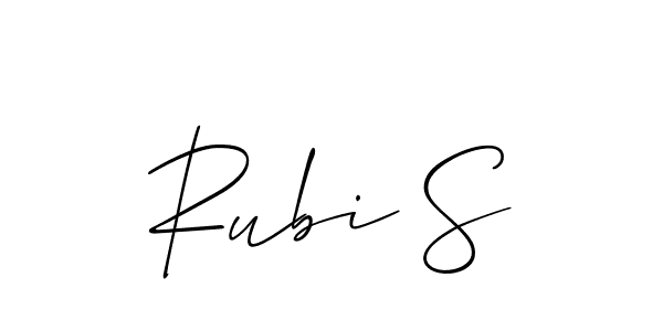 Design your own signature with our free online signature maker. With this signature software, you can create a handwritten (Allison_Script) signature for name Rubi S. Rubi S signature style 2 images and pictures png