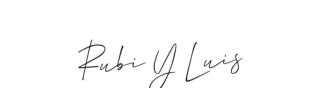 The best way (Allison_Script) to make a short signature is to pick only two or three words in your name. The name Rubi Y Luis include a total of six letters. For converting this name. Rubi Y Luis signature style 2 images and pictures png