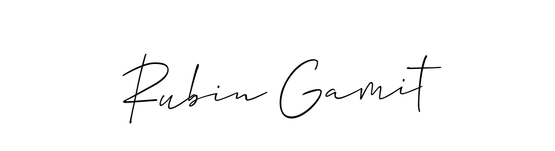 Use a signature maker to create a handwritten signature online. With this signature software, you can design (Allison_Script) your own signature for name Rubin Gamit. Rubin Gamit signature style 2 images and pictures png