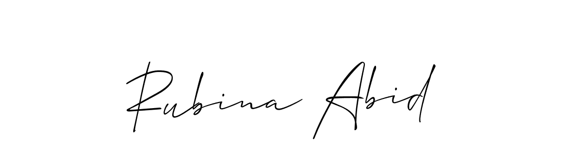 How to make Rubina Abid name signature. Use Allison_Script style for creating short signs online. This is the latest handwritten sign. Rubina Abid signature style 2 images and pictures png