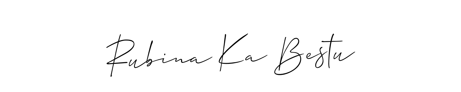 Use a signature maker to create a handwritten signature online. With this signature software, you can design (Allison_Script) your own signature for name Rubina Ka Bestu. Rubina Ka Bestu signature style 2 images and pictures png