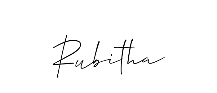 How to make Rubitha signature? Allison_Script is a professional autograph style. Create handwritten signature for Rubitha name. Rubitha signature style 2 images and pictures png