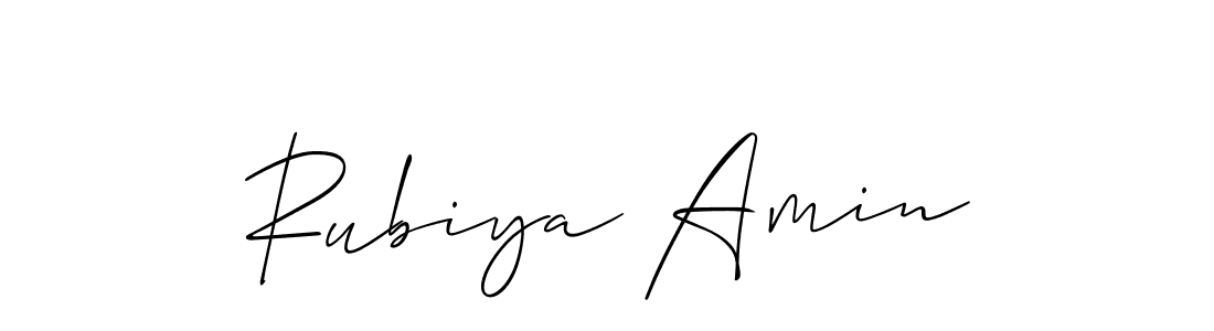 You should practise on your own different ways (Allison_Script) to write your name (Rubiya Amin) in signature. don't let someone else do it for you. Rubiya Amin signature style 2 images and pictures png