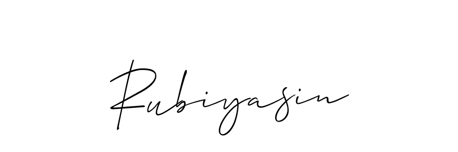 It looks lik you need a new signature style for name Rubiyasin. Design unique handwritten (Allison_Script) signature with our free signature maker in just a few clicks. Rubiyasin signature style 2 images and pictures png