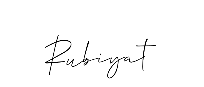 It looks lik you need a new signature style for name Rubiyat. Design unique handwritten (Allison_Script) signature with our free signature maker in just a few clicks. Rubiyat signature style 2 images and pictures png