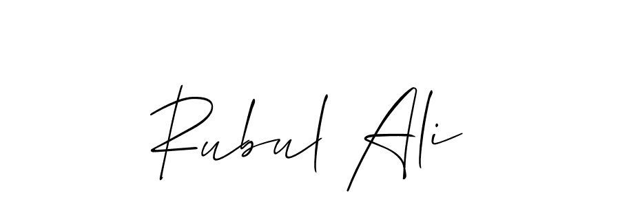 Create a beautiful signature design for name Rubul Ali. With this signature (Allison_Script) fonts, you can make a handwritten signature for free. Rubul Ali signature style 2 images and pictures png