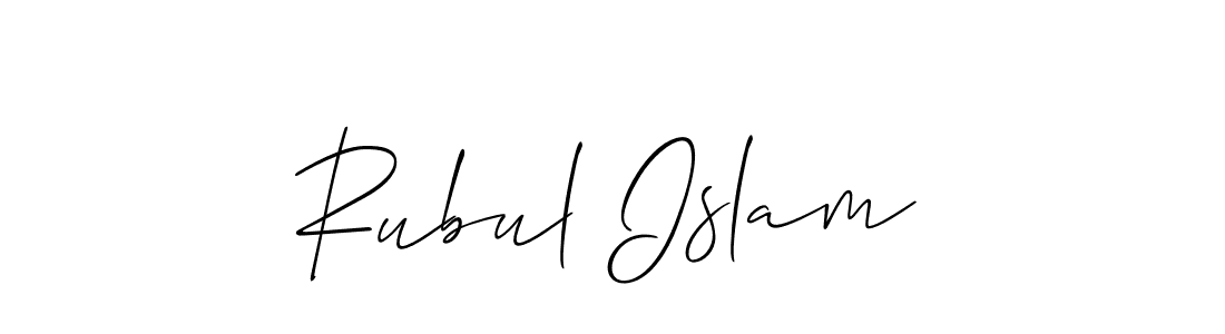Use a signature maker to create a handwritten signature online. With this signature software, you can design (Allison_Script) your own signature for name Rubul Islam. Rubul Islam signature style 2 images and pictures png