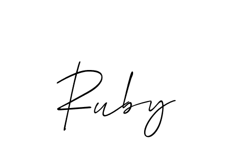 Use a signature maker to create a handwritten signature online. With this signature software, you can design (Allison_Script) your own signature for name Ruby . Ruby  signature style 2 images and pictures png