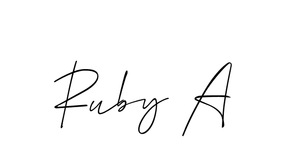 You should practise on your own different ways (Allison_Script) to write your name (Ruby A) in signature. don't let someone else do it for you. Ruby A signature style 2 images and pictures png