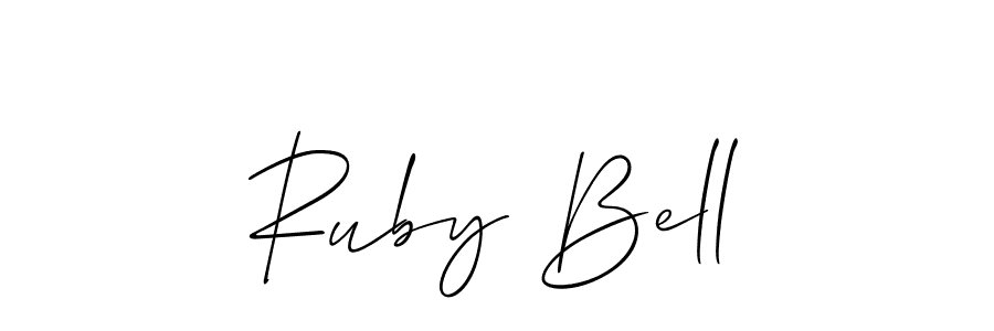 Make a beautiful signature design for name Ruby Bell. With this signature (Allison_Script) style, you can create a handwritten signature for free. Ruby Bell signature style 2 images and pictures png