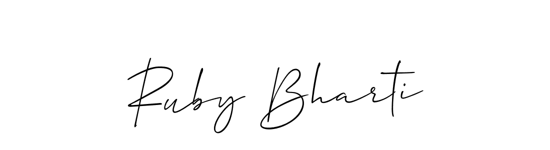 Similarly Allison_Script is the best handwritten signature design. Signature creator online .You can use it as an online autograph creator for name Ruby Bharti. Ruby Bharti signature style 2 images and pictures png
