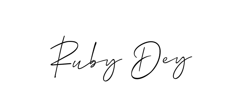 Create a beautiful signature design for name Ruby Dey. With this signature (Allison_Script) fonts, you can make a handwritten signature for free. Ruby Dey signature style 2 images and pictures png